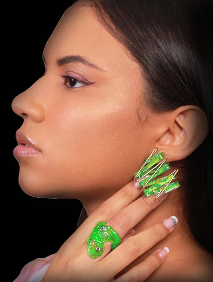 Earring Emirates square | green